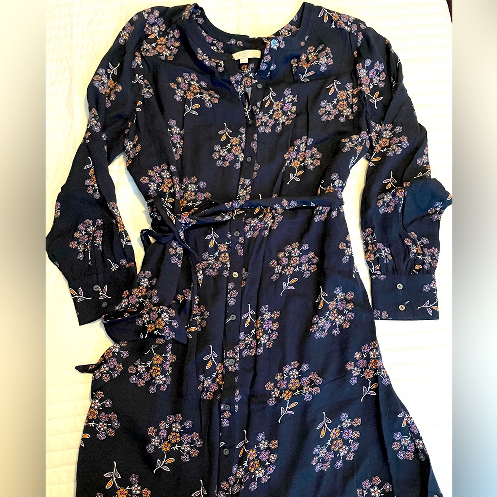 LOFT Button Midi Dress